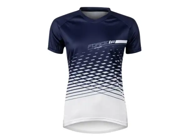Force Angle MTB damski koszulka krótki rękaw biała/niebieska