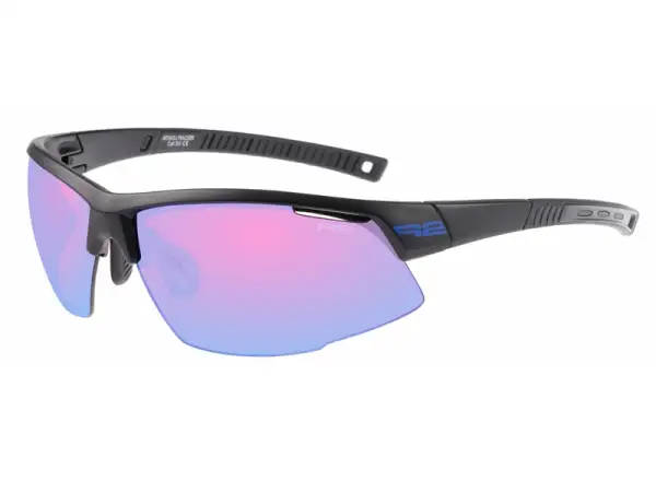 R2 Racer okulary przeciwsłoneczne matowa czarna/niebieski chrom