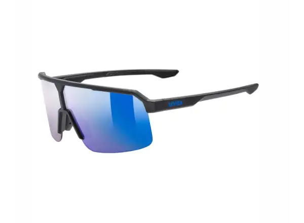 Uvex Ramp okulary rowerowe Black matt/Mirror Blue