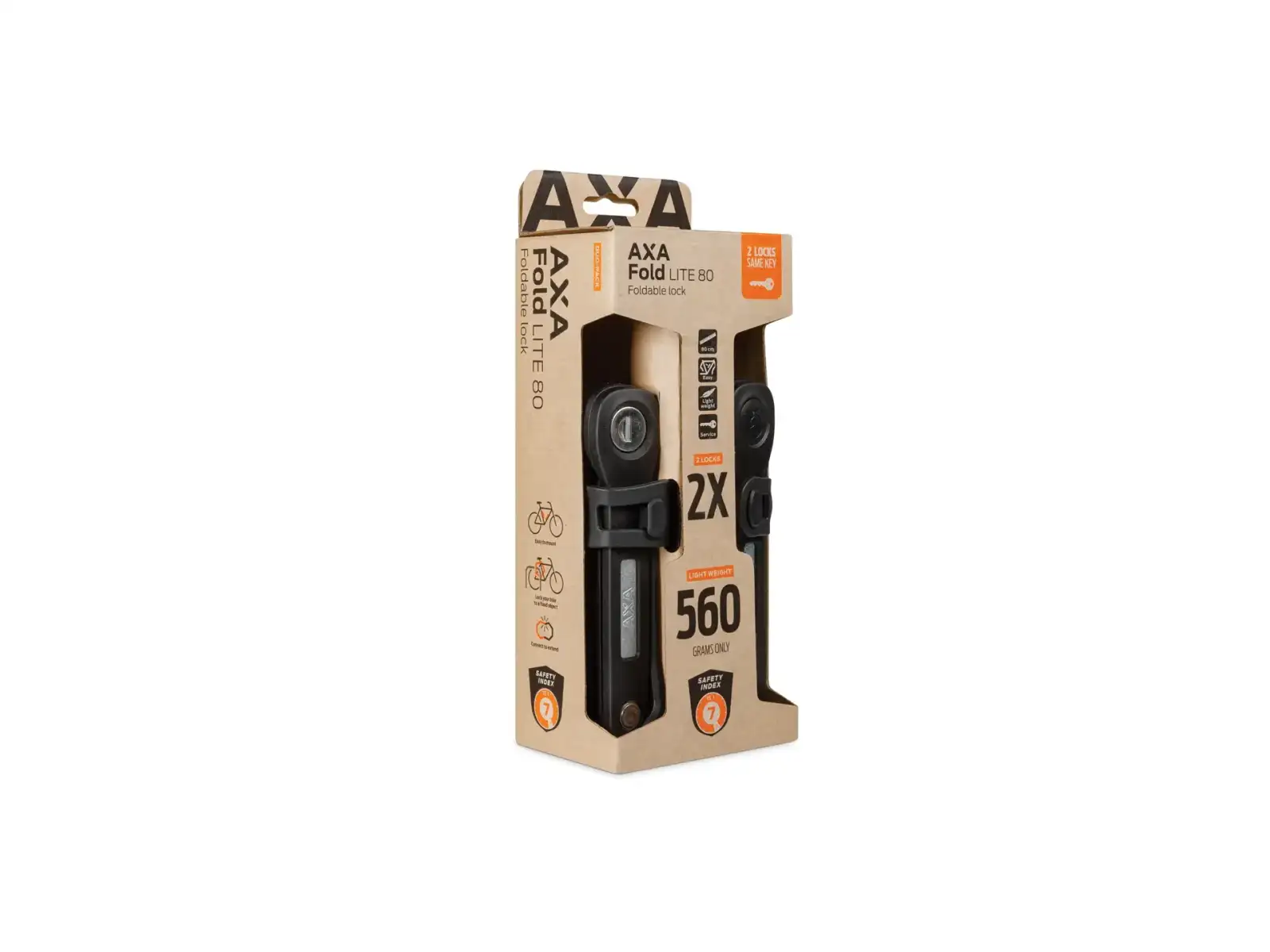 Axa Fold Lite 80 zamek Duo Pack