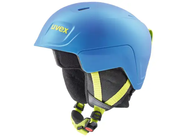 Uvex Manic Pro dziecięcy kask narciarski blue/lime mat