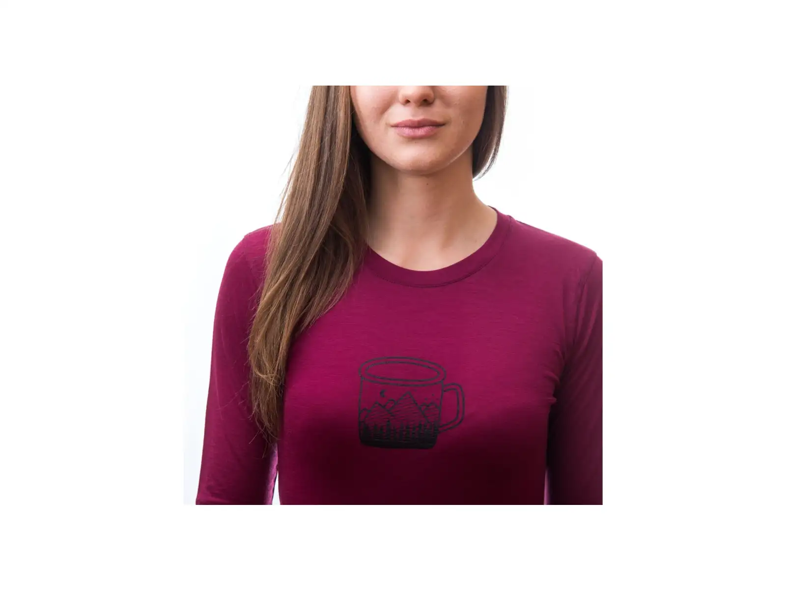 Sensor Merino Active Pt Mug damska koszulka dlugi rękaw Lilla