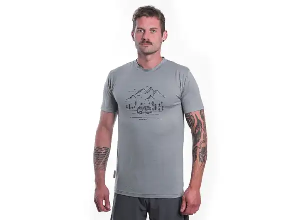 Sensor Merino Active Van Life męska koszulka z krótkim rękawem szara