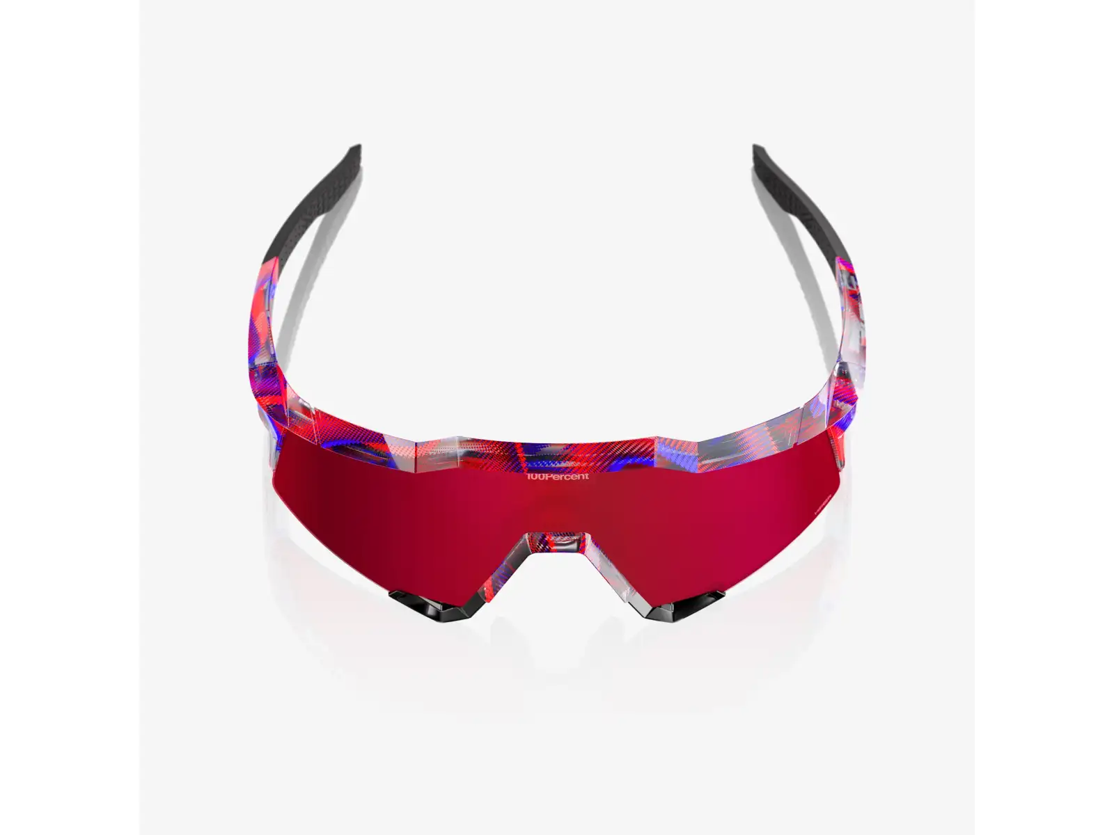100% Speedcraft okulary FDJ Gloss Translucent Red/Blue/HiPER Fire Red Mirror Lens