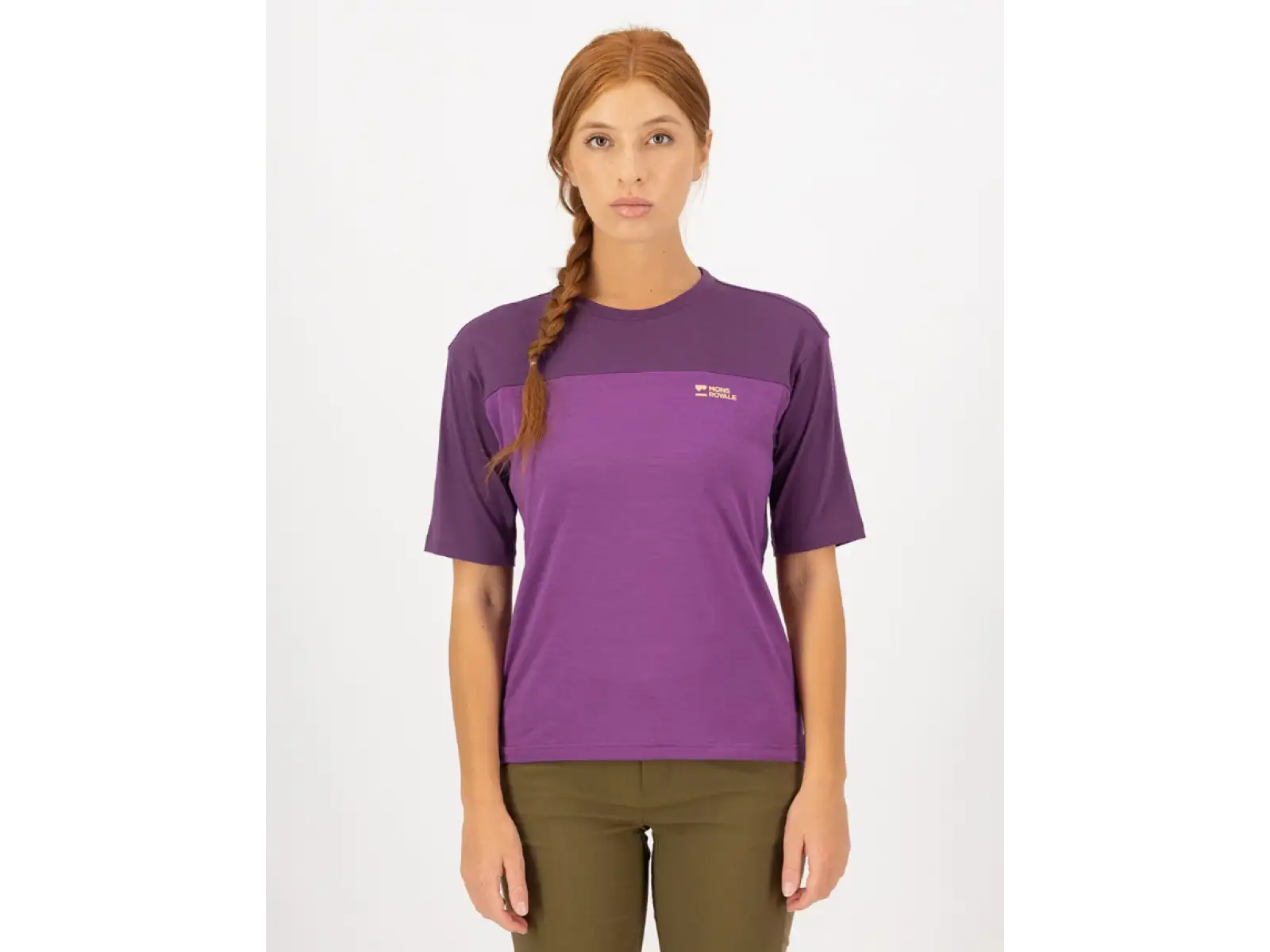 Mons Royale Diversion Merino damski dres krótki rękaw Ultraviolet/Boysenberry
