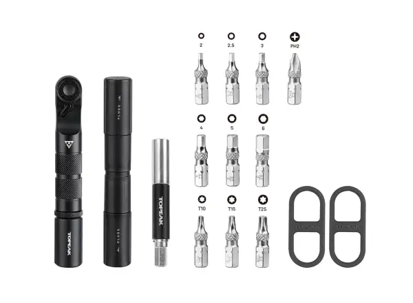 Topeak Ratchet'n Roll Elite zestaw narzędzi z grzechotką 15 funkcji czarna