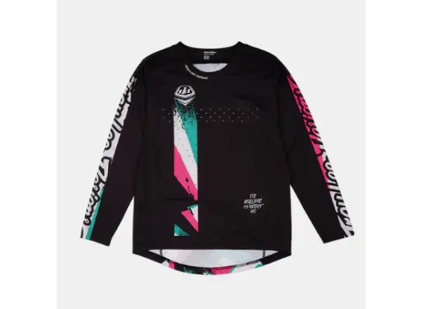 Troy Lee Designs Sprint Full Pull dziecięca koszulka z długim rękawem Black