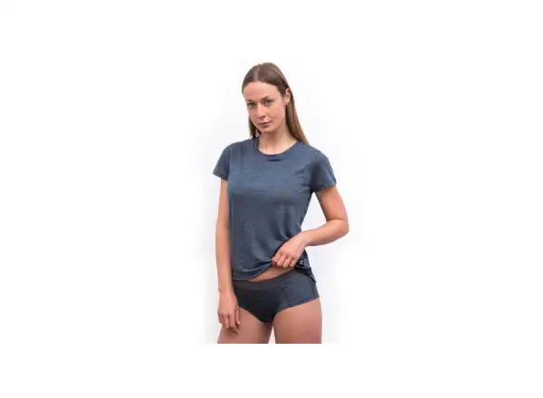 Sensor Merino Lite damski funkcyjny T-shirt krótki rękaw Mottled Blue