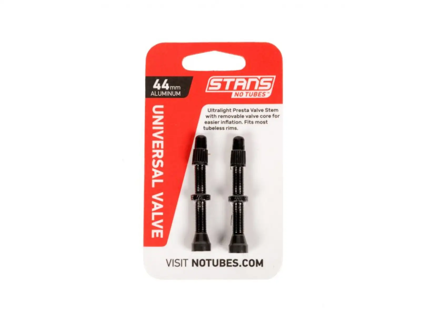 No Tubes Universal Tubeless Alu Valves 44 mm – pair