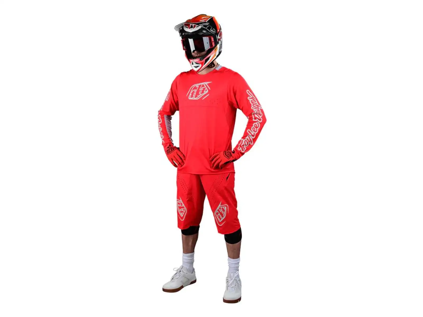Troy Lee Designs Sprint męska koszulka z długim rękawem Icon Race Red
