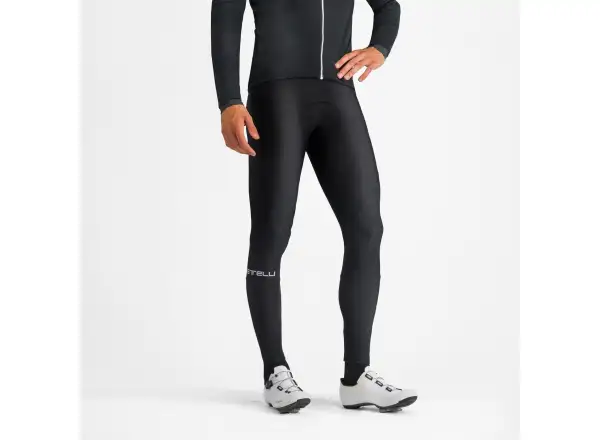 Castelli Entrata męskie spodnie na szelkach z wkładką Black