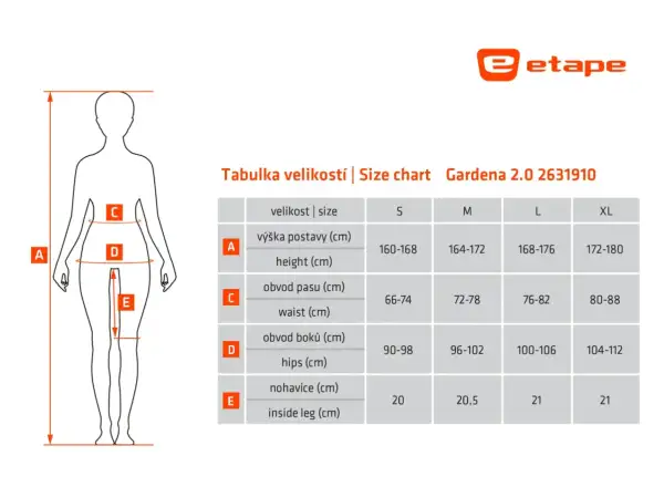 Etape Gardena 2.0 damskie ocieplane spodenki czarny