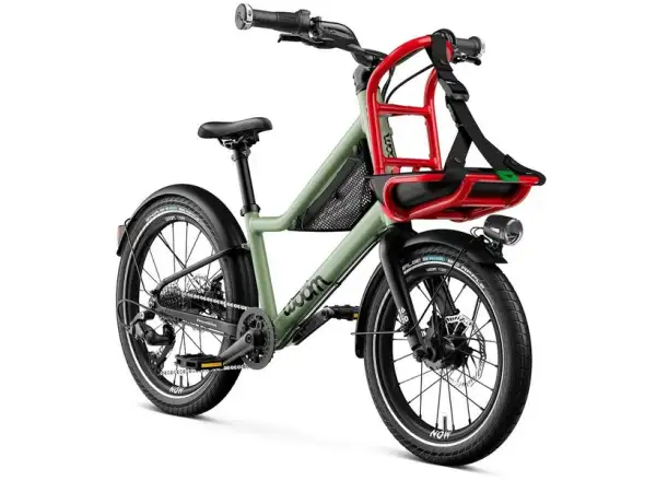 Woom 4 Now rower dziecięcy 16" Moss Green/Formular Red