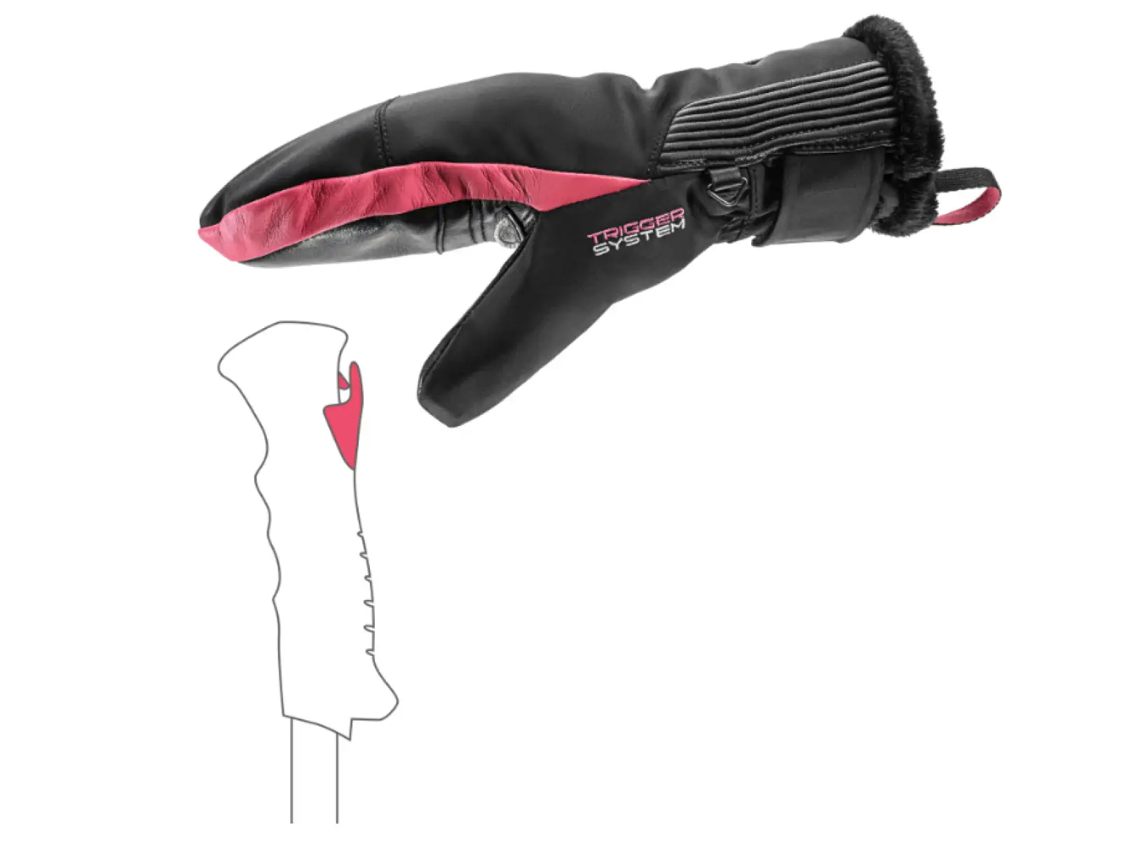 Leki Vallarta 3D Women Mitt damskie rękawice jednopalczaste Black-Rose