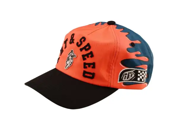 Troy Lee Designs Unstructured Curved Finish Line czapka z daszkiem Coral/Blue