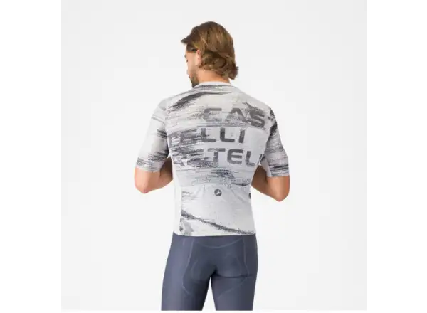 Castelli Stratus Logo męska koszulka z krótkim rękawem White/Smoky Gray