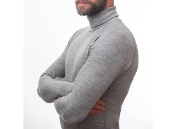 Sensor Merino Bold Neck męska koszulka długi rękaw Cool Gray