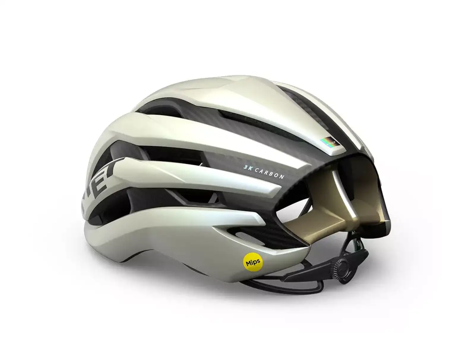 MET Trenta 3K Carbon MIPS kask rowerowy Vanilla Ice Gold