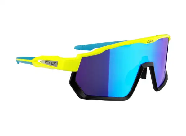 Force Drift męskie okulary fluo/czarna/niebieskie kontrast. szkło