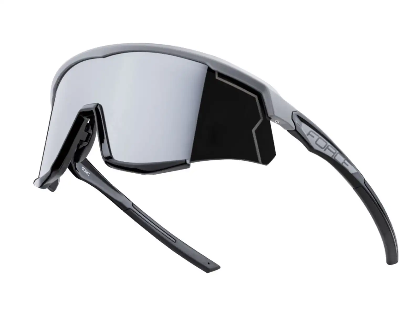 Force Sonic okulary rowerowe szary/czarny, czarne lustrzane szkła