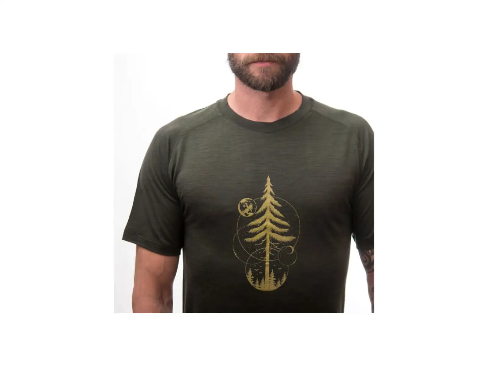 Sensor Merino Air Earth męska koszulka krótki rękaw Olive Green