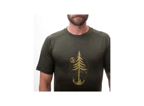 Sensor Merino Air Earth męska koszulka krótki rękaw Olive Green