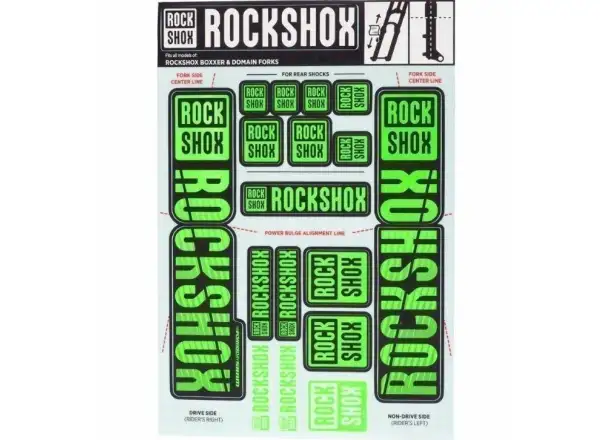 Rock Shox Zestaw Naklejek Neon Green dla BoXXer/Domain Dual Crown