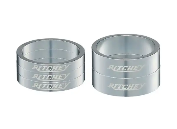 Ritchey Zestaw podkładek 1 1/8" - 2x10mm/3x5mm HP Silver