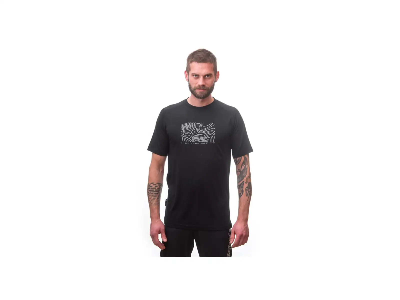 Sensor Merino Air PT Locate męska koszulka krótki rękaw czarna