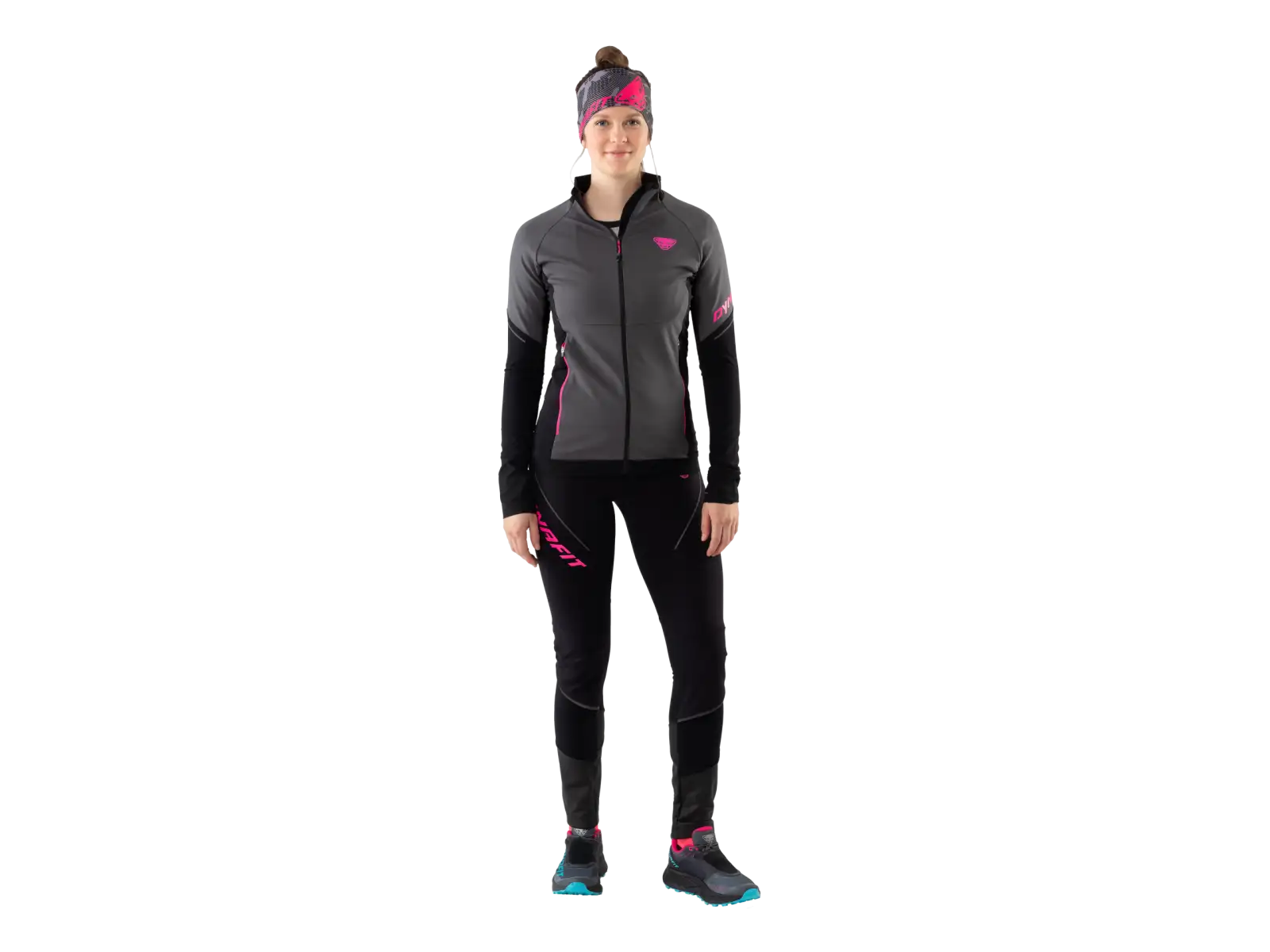 Dynafit Alpine Warm damskie ocieplane legginsy Black Out/Pink