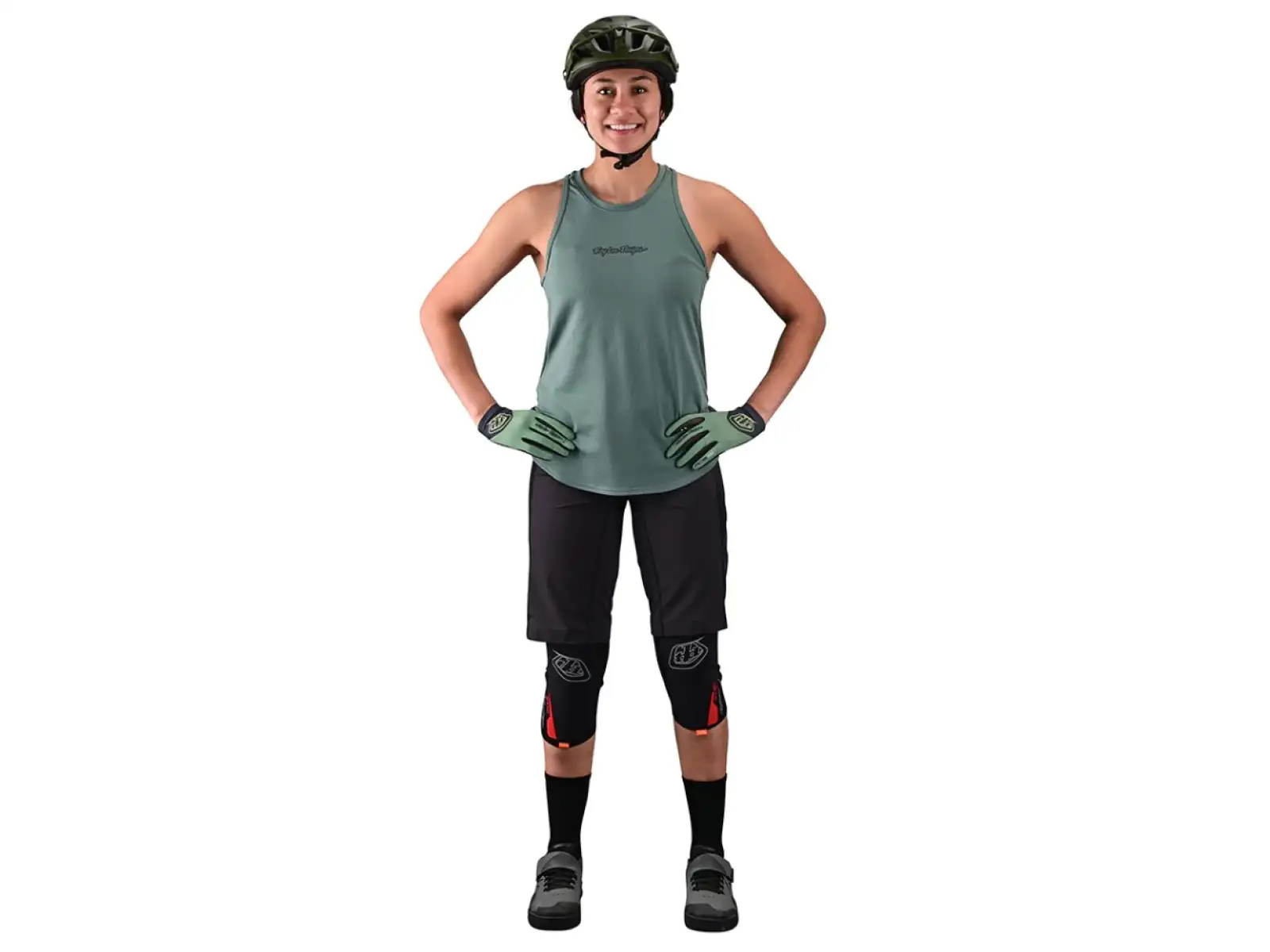 Troy Lee Designs Luxe damska koszulka bez rękawów Solid steel green