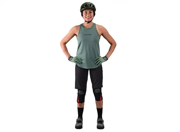 Troy Lee Designs Luxe damska koszulka bez rękawów Solid steel green