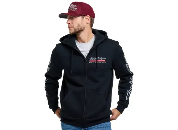 Troy Lee Designs Factory Racing męska bluza z zamkiem błyskawicznym Black heather/Red