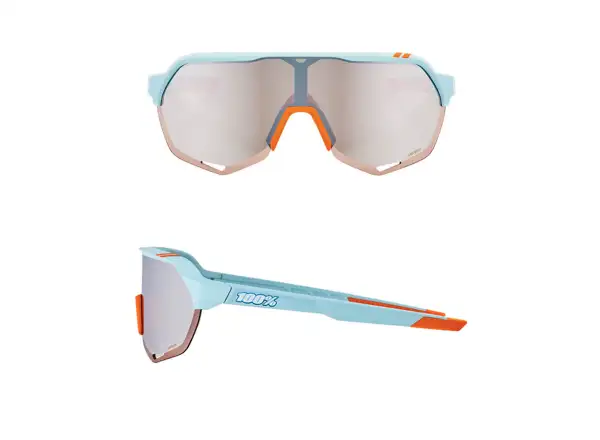 100% Soft Tact Two Tone okulary z lustrzanymi szkłami niebieska/pomarańczowa/srebrna