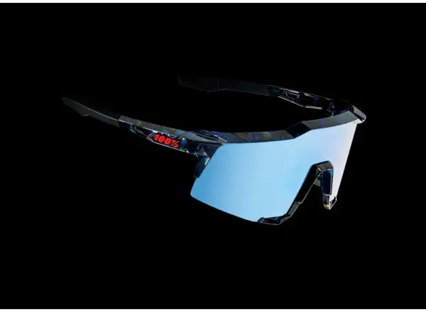 100% SPEEDCRAFT okulary rowerowe Black Holographic/Hiper blue Multilayer Mirror Lens