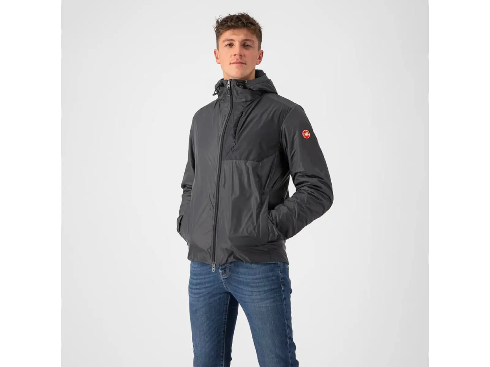 Castelli Riscalda Puffy męska kurtka dark gray/eletric lime