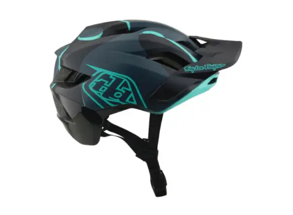 Troy Lee Designs Flowline SE MIPS kask Badge Carbon/Real Teal