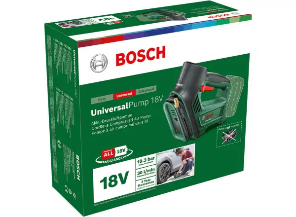 Bosch UniversalPump 18V Bezprzewodowa Pompa Pneumatyczna + Zestaw Startowy 18V