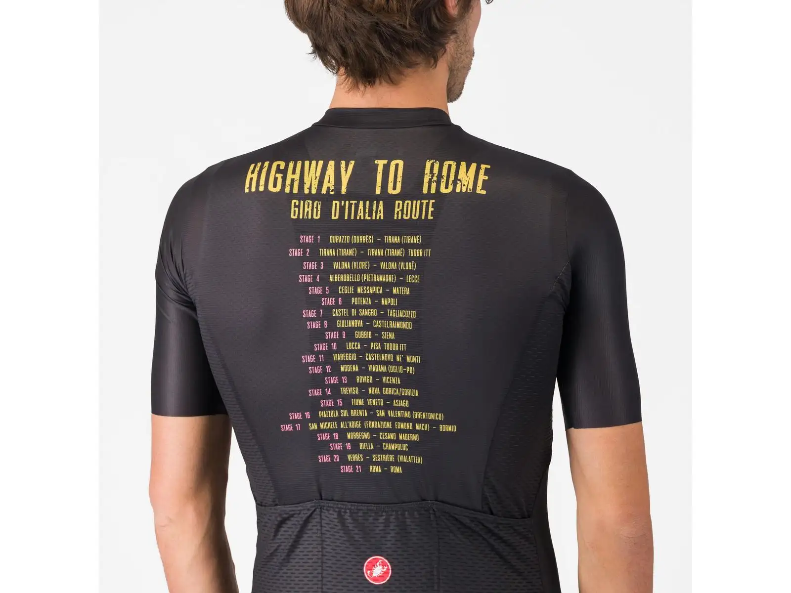 Castelli Giro Highway To Rome męska koszulka z krótkim rękawem Nero