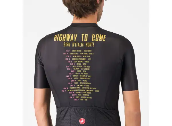 Castelli Giro Highway To Rome męska koszulka z krótkim rękawem Nero