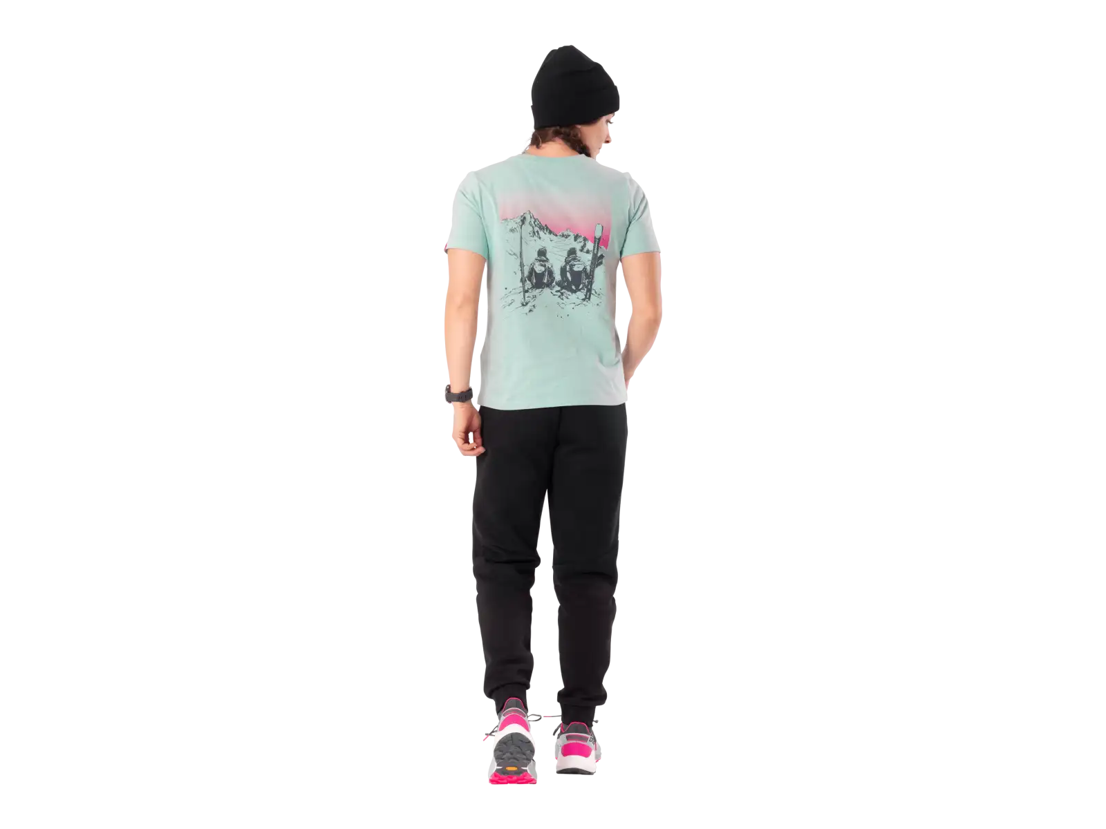 Dynafit Back Graphic Cotton damska koszulka krótki rękaw Cloud Blue/Twilight