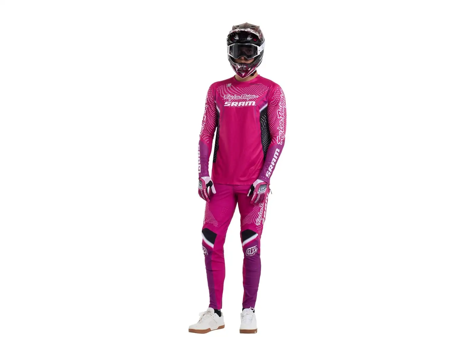 Troy Lee Designs x SRAM Sprint Ultra męska koszulka z długim rękawem Radioscape Fuchsia