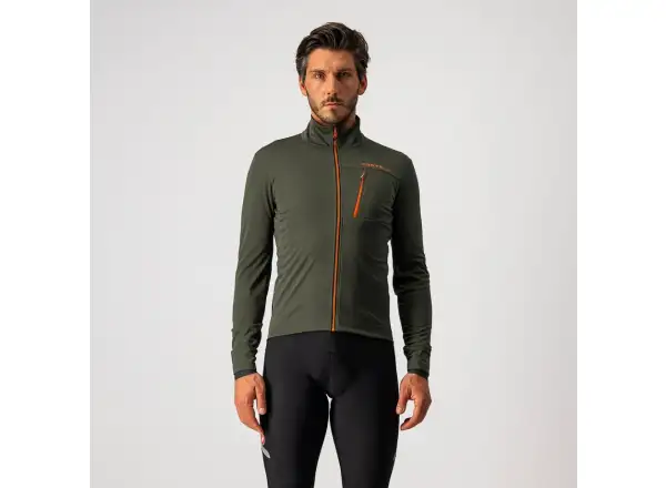 Castelli Go męska kurtka military green/fiery red