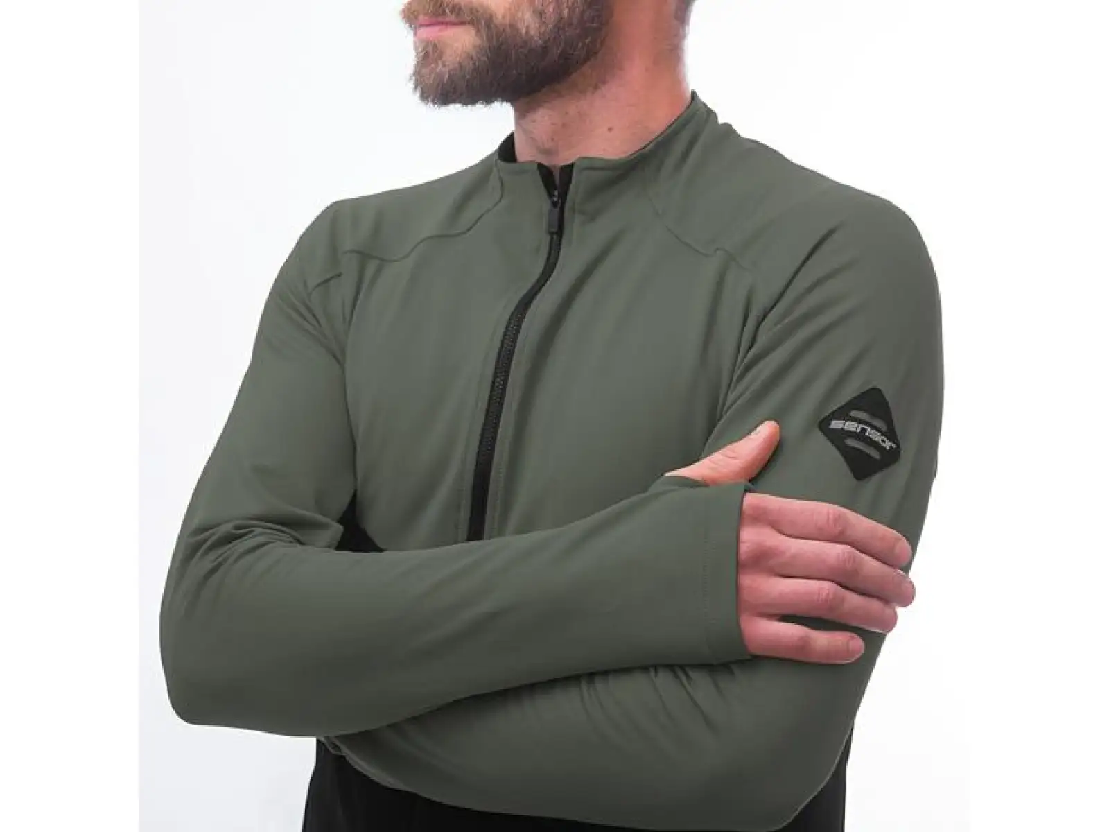 Sensor Coolmax Thermo męska bluza czarna/Olive Green