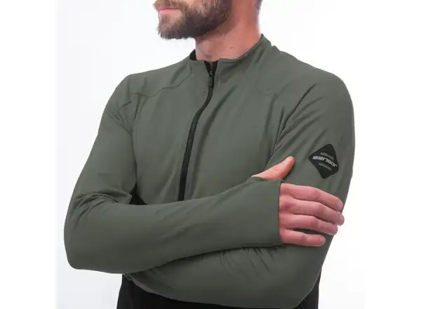Sensor Coolmax Thermo męska bluza czarna/Olive Green