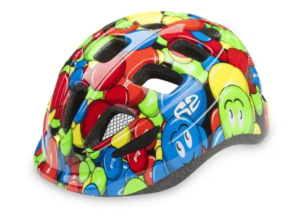 R2 Bunny dziecięcy kask rowerowy neon zielona/niebieska/czerwona
