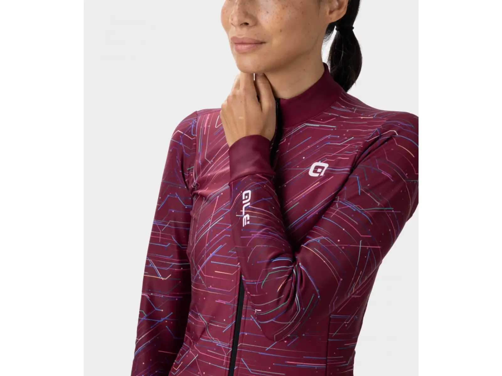 Alé Byte PR-E damski dres długi rękaw Bordeaux