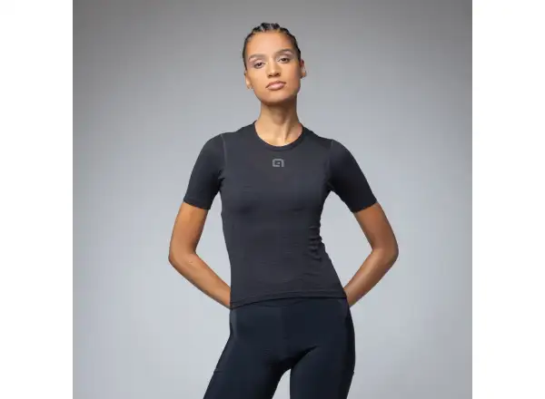 Alé Intimo Merino damska koszulka termiczna z krótkim rękawem Black