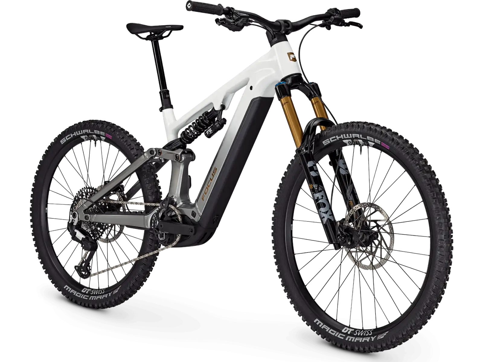 Focus SAM2 6.9 600 Wh rower elektryczny pełne zawieszenie White/Steelgrey