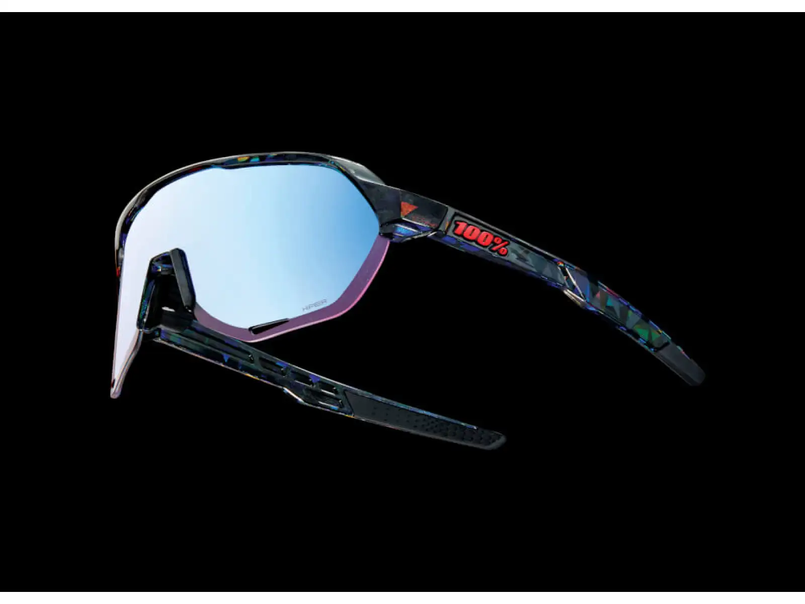 100% S2 HiPER okulary rowerowe Black Holographic/Blue Multilayer Mirror Lens